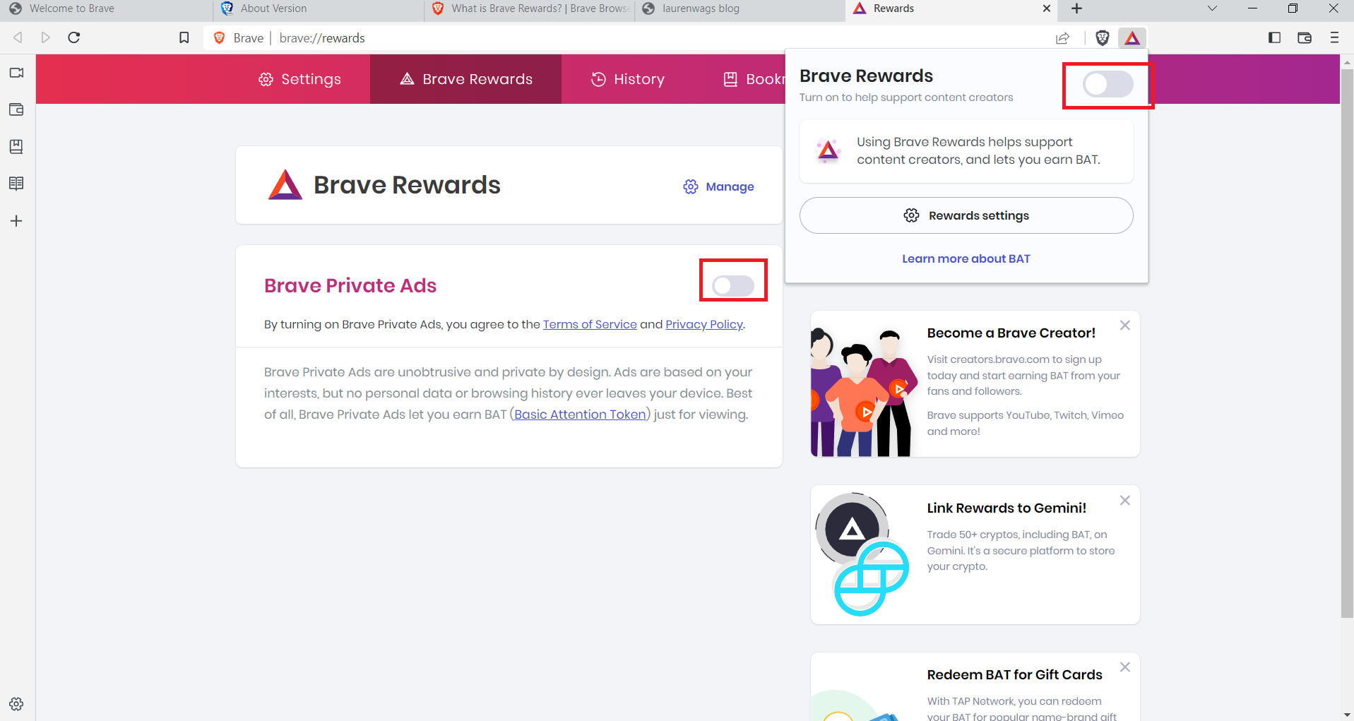 [Android] - Brave Rewards switch style/color is different in brave ...
