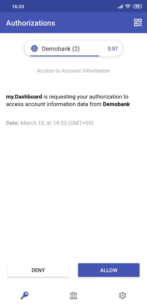 Different display of the WebView description in Authorizations screen ...