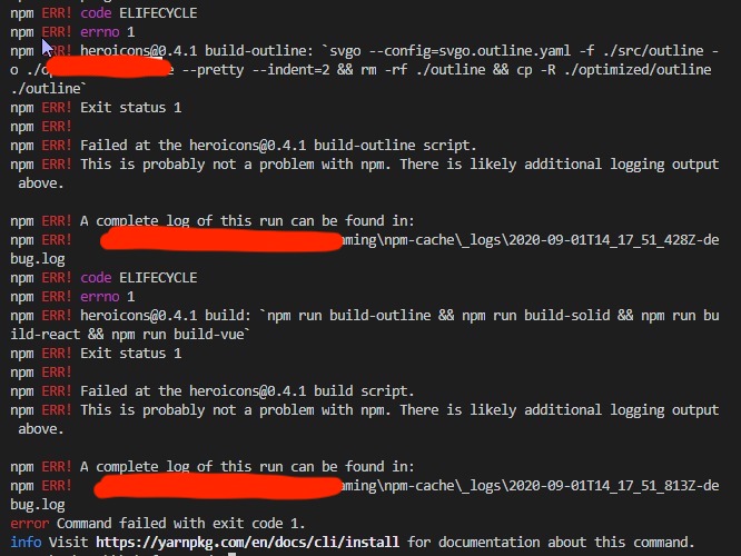 windows yarn install problem · Issue 121 · tailwindlabs/heroicons · GitHub