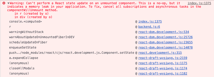 Can't perform a React state update on an unmounted component. · Issue ...