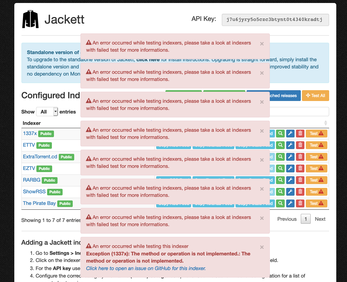 [1337x] Exception (1337x): The method or operation is not implemented ...