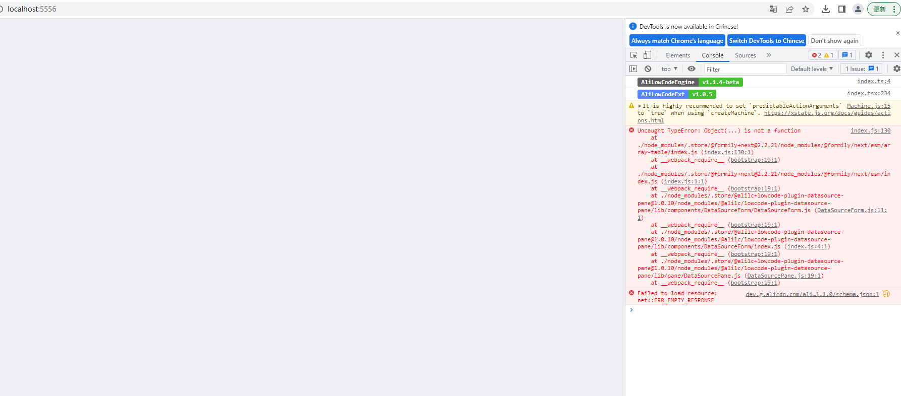 按官网文档创建设计器后，启动server报错 · Issue #1803 · alibaba/lowcode-engine · GitHub