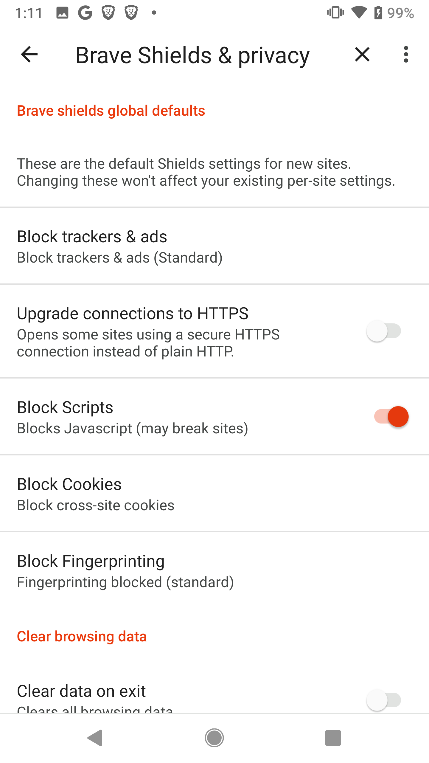 s/Javascript/JavaScript in `Brave Shields & privacy` screen · Issue ...