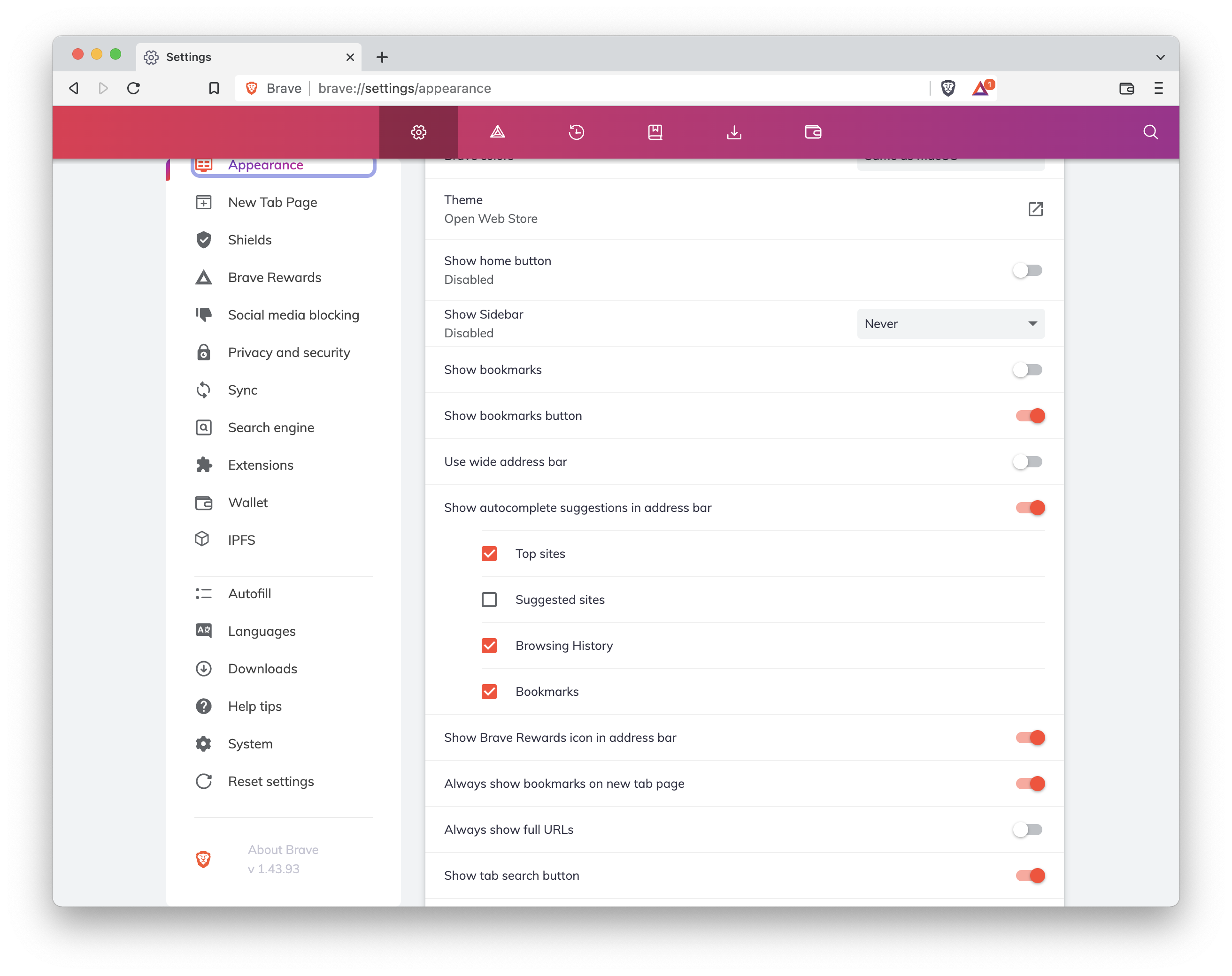 Add setting to show/hide sidepanel button · Issue 25272 · brave/brave