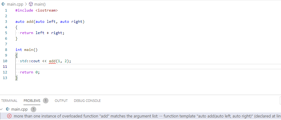 IntelliSense of errors in C++ auto parameters · Issue #6934 · microsoft ...