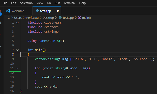 Code folded in the wrong position at when file is unsave in Walkthrough ...
