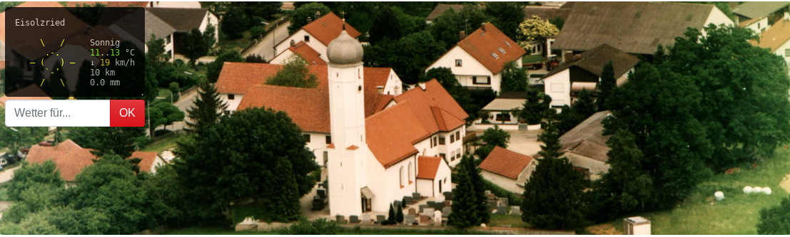 Embedded wttr.in example at feuerwehr-eisolzried.de 