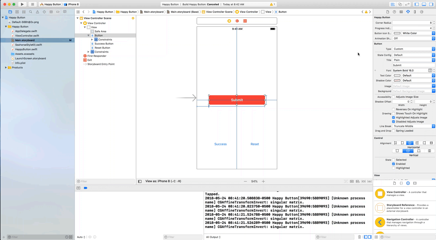 GitHub - operatesspaceships/Happy-Button: A custom and animated ...