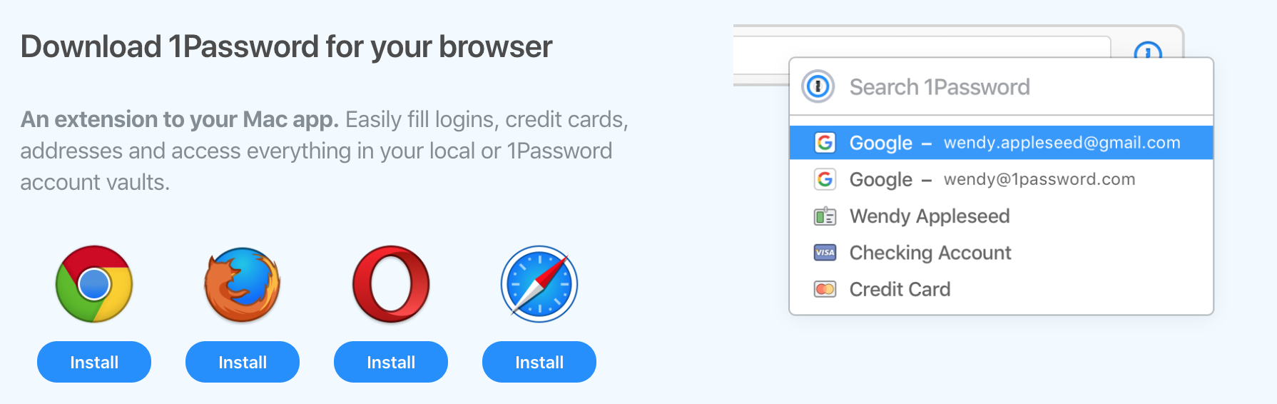 1password extension not working