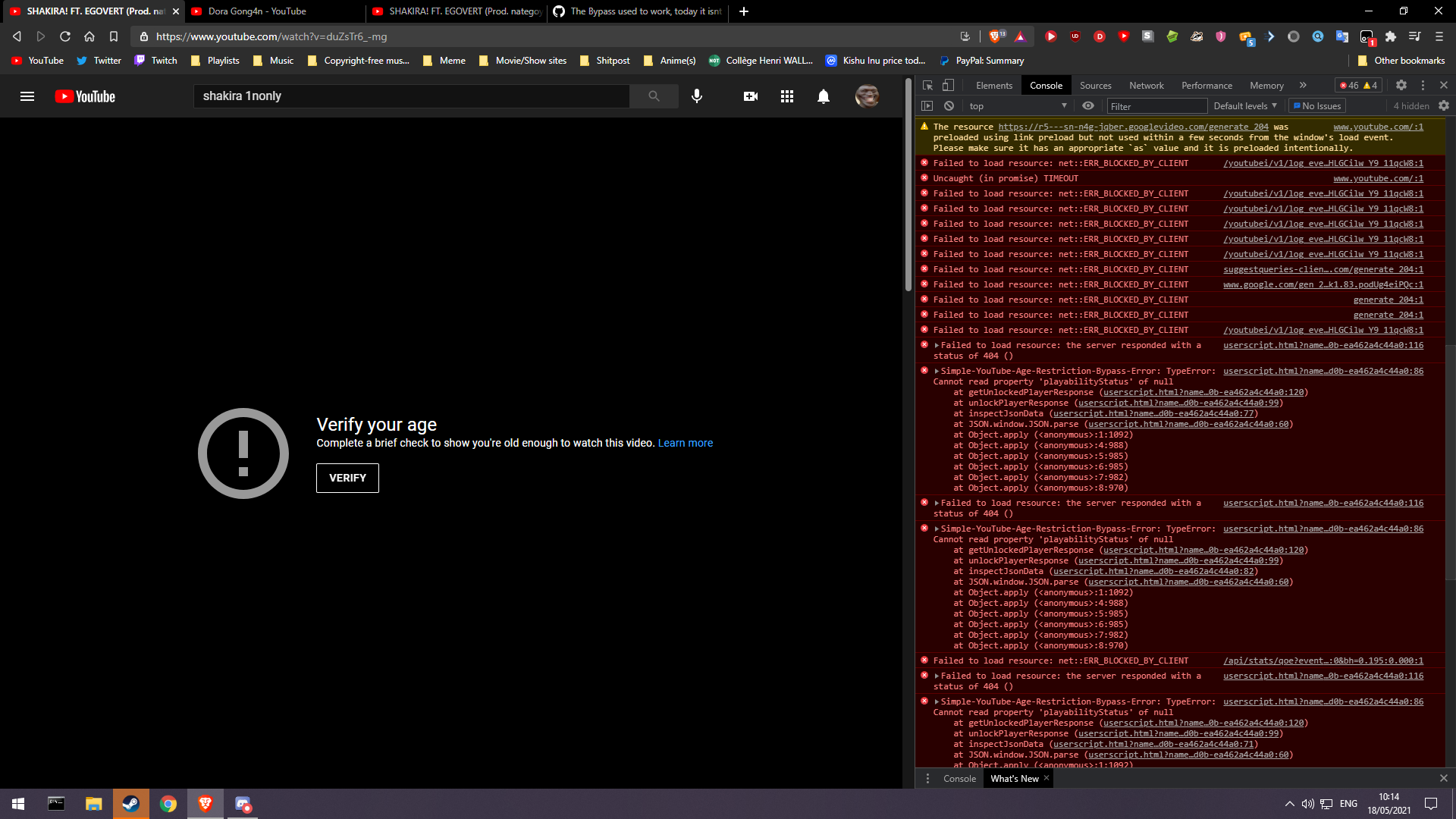 The Bypass used to work, today it isnt working? · Issue 9 · zerodytrash/SimpleYouTubeAge
