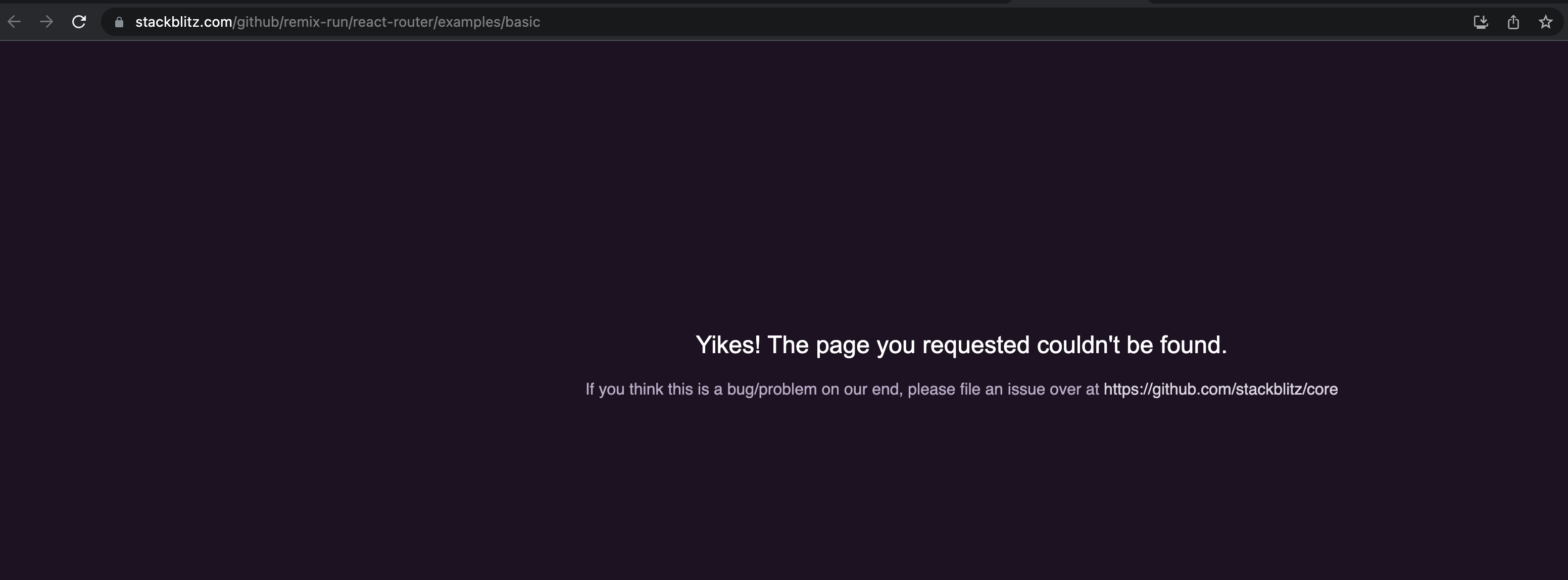 Clicking on "Fork on StackBlitz" navigates to incorrect link · Issue ...
