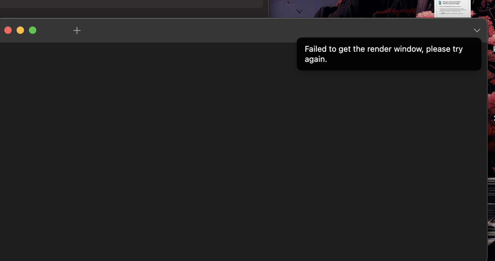 Failed to get render window, export cancelled, in update 1.7.1 · Issue ...