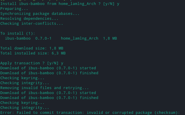 Error 218 Archlinux installation checksum error · Issue #218 · BambooEngine/ibus ...