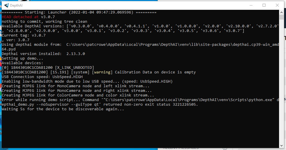 [BUG] Trouble installing in Windows 10 · Issue #599 · luxonis/depthai ...