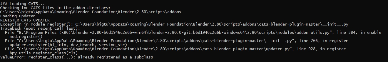 Cats Plugin will not enable on blender 2.8 (Windows) · Issue #109 ...