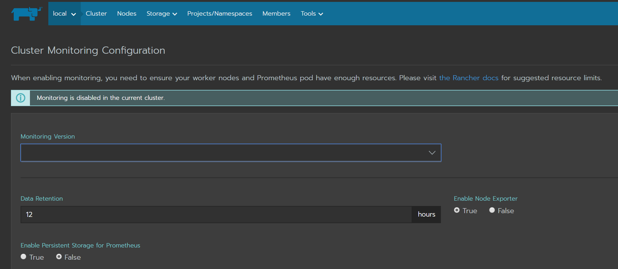 Can't enable cluster monitoring · Issue 23889 · rancher/rancher · GitHub