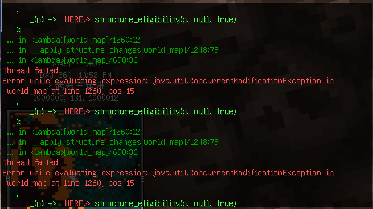 world_map.sc throws concurrentModificationException after the first