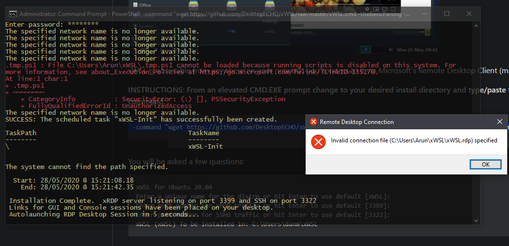 Script Broken - (WSL2 Installed on Win10 Edu - 2004. ) · Issue #2 ...