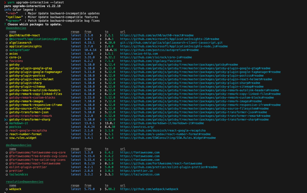 📦 Update packages + get yarn audit to 0 · Issue 889 · SSWConsulting