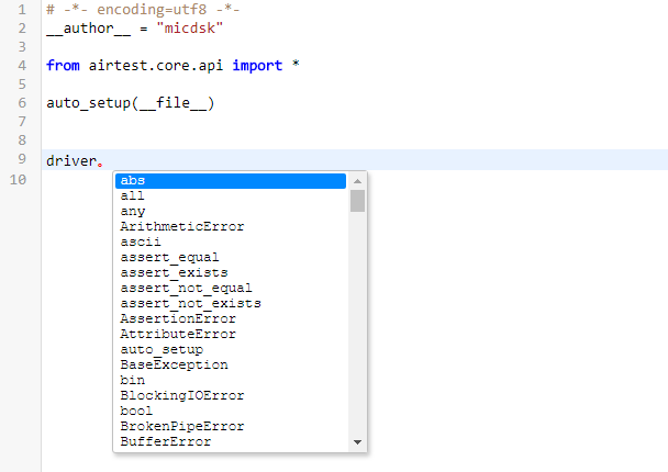 代码自动补全功能，在使用自定义启动器后失效 · Issue #310 · AirtestProject/AirtestIDE · GitHub