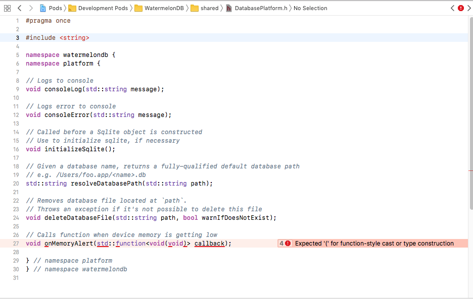 Xcode 10.1 Build - Missing #include · Issue #988 · Nozbe/WatermelonDB ...
