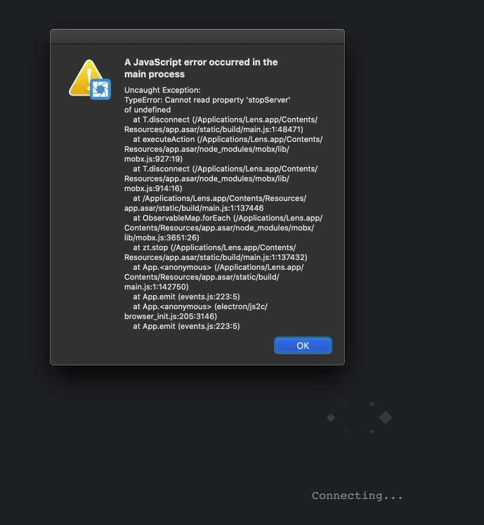 ts alert after close · Issue #1333 · lensapp/lens · GitHub