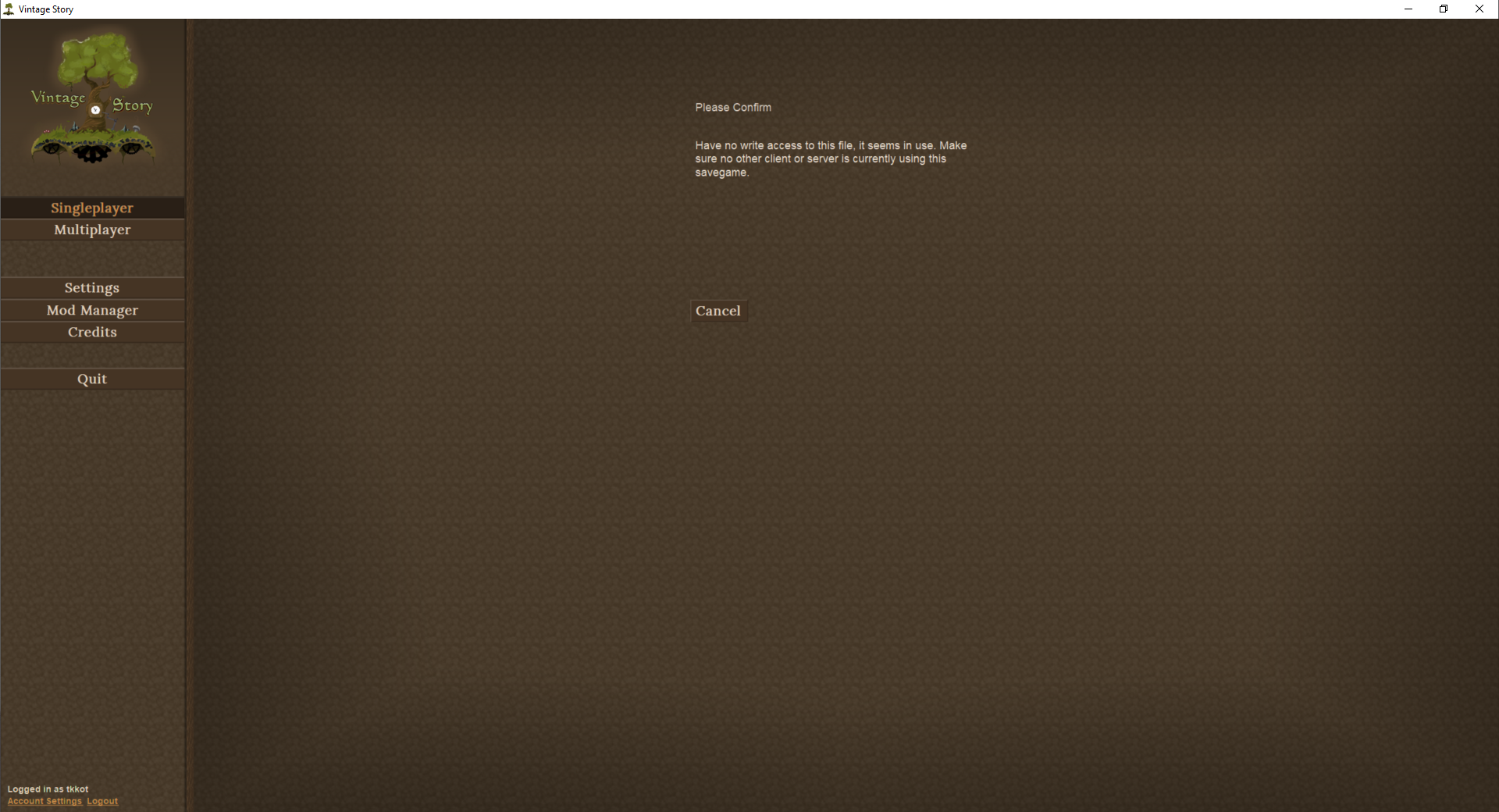 Game save file in use. · Issue #714 · anegostudios/VintageStory-Issues ...