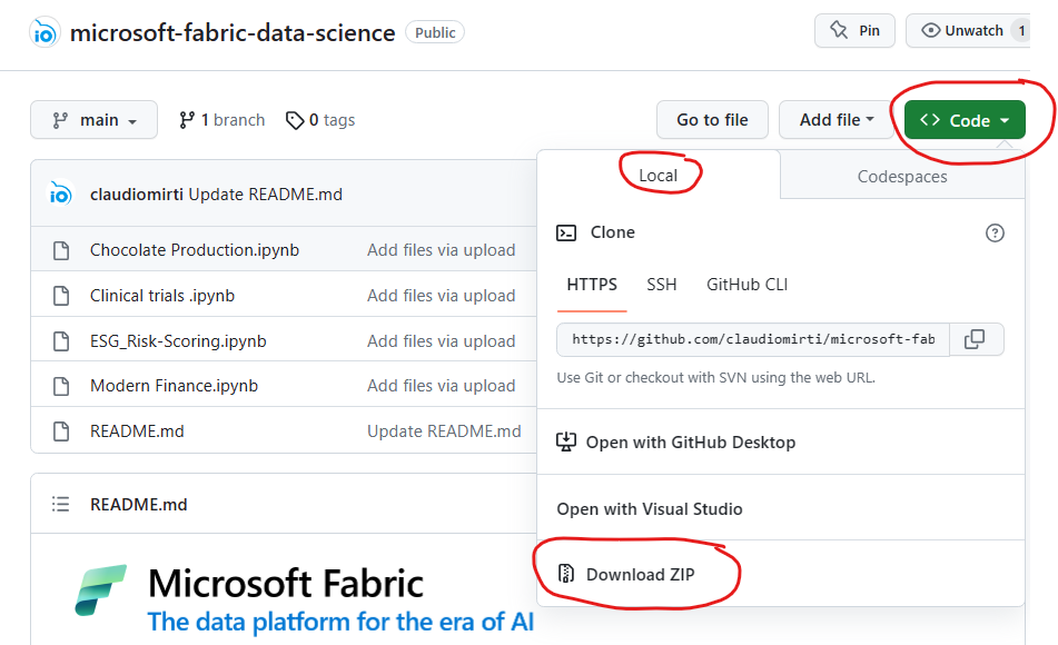 GitHub - claudiomirti/microsoft-fabric-data-science