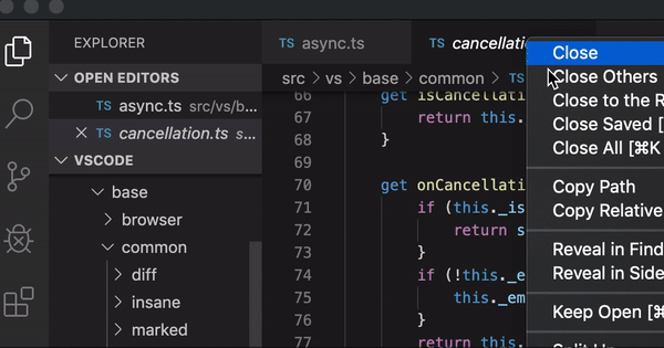 close others vscode