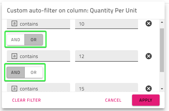 Custom filter dialog Excel-Style Filtering does not save the selected ...
