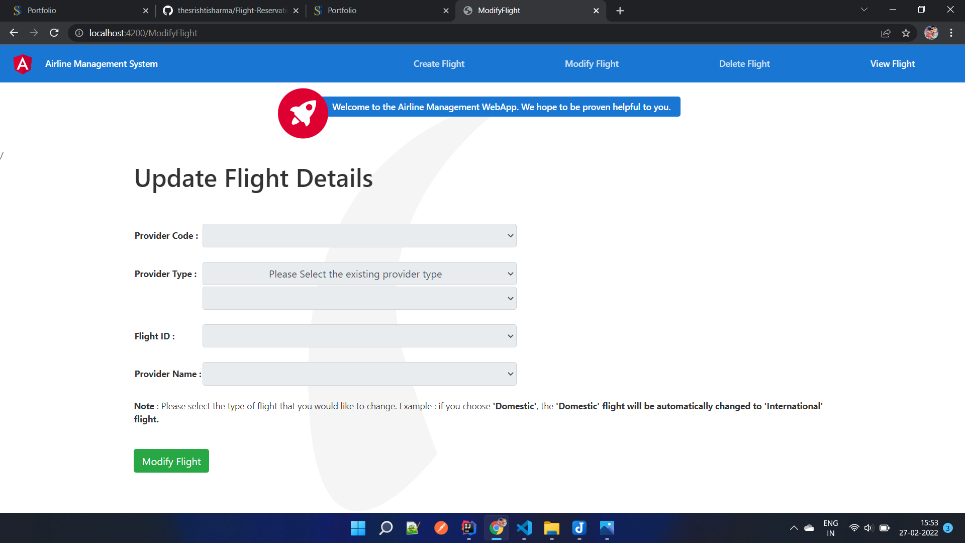 GitHub - thesrishtisharma/Flight-Admin-System: Angular and Spring based ...