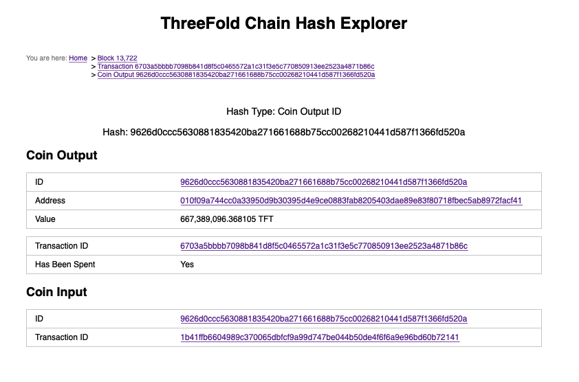 error shows when converting coin outputs not always marked as spent in a multi-transaction block ...