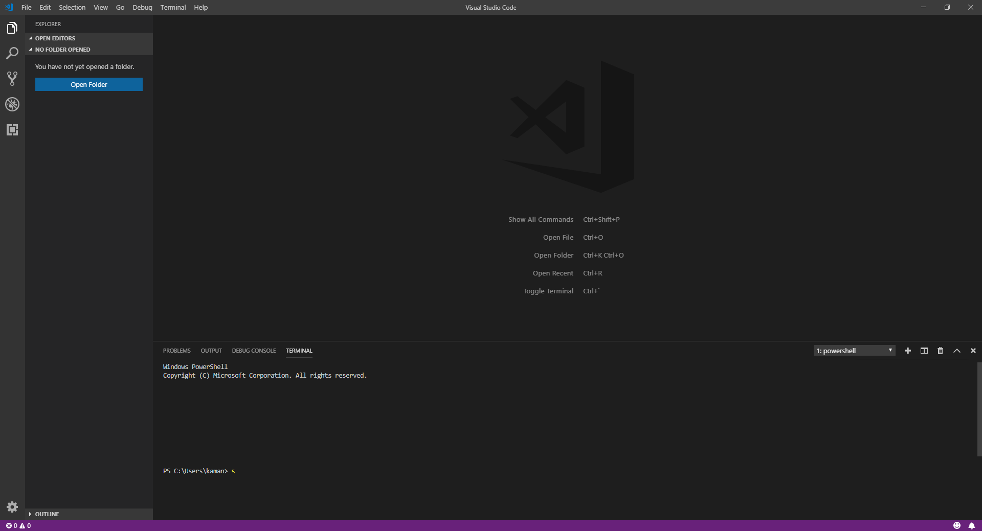 Integrated terminal empty lines before first command line. · Issue ...