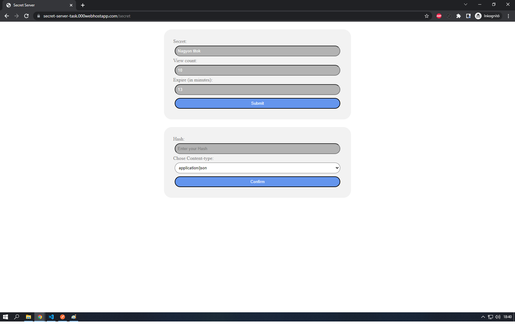 GitHub - raczmarco3/secret-server-task