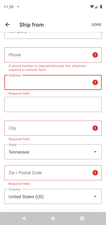 Shipping Labels: Address fields validation warning doesn't go away ...