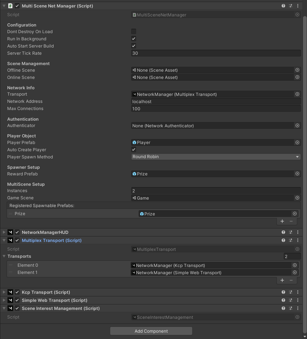 Multiplex Transport Bug when using multiple additive Scenes (from
