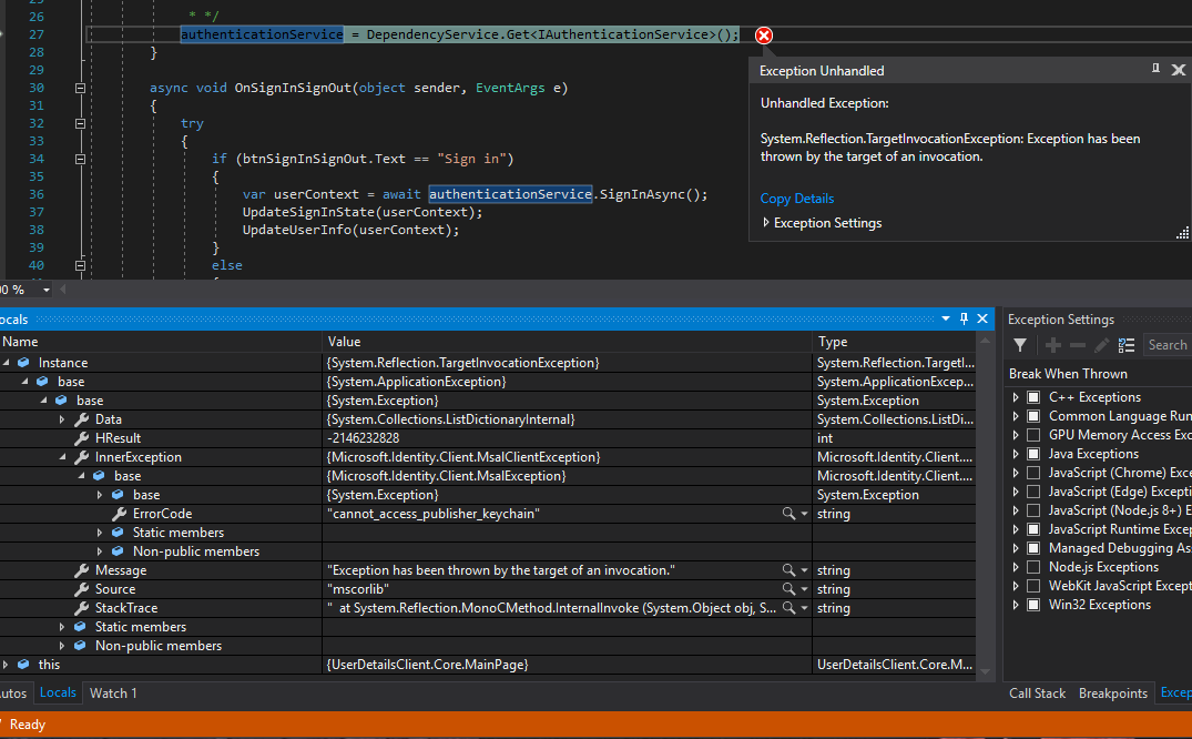iOS Simulator cannot_access_publisher_keychain · Issue 94 · Azure