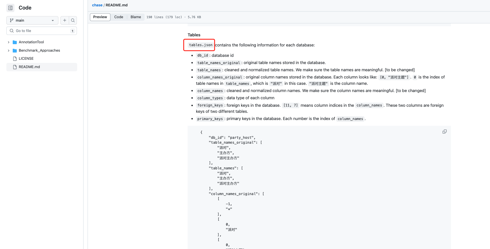 没有找到README中的tables.json · Issue 4 · xjtuintsoft/chase · GitHub