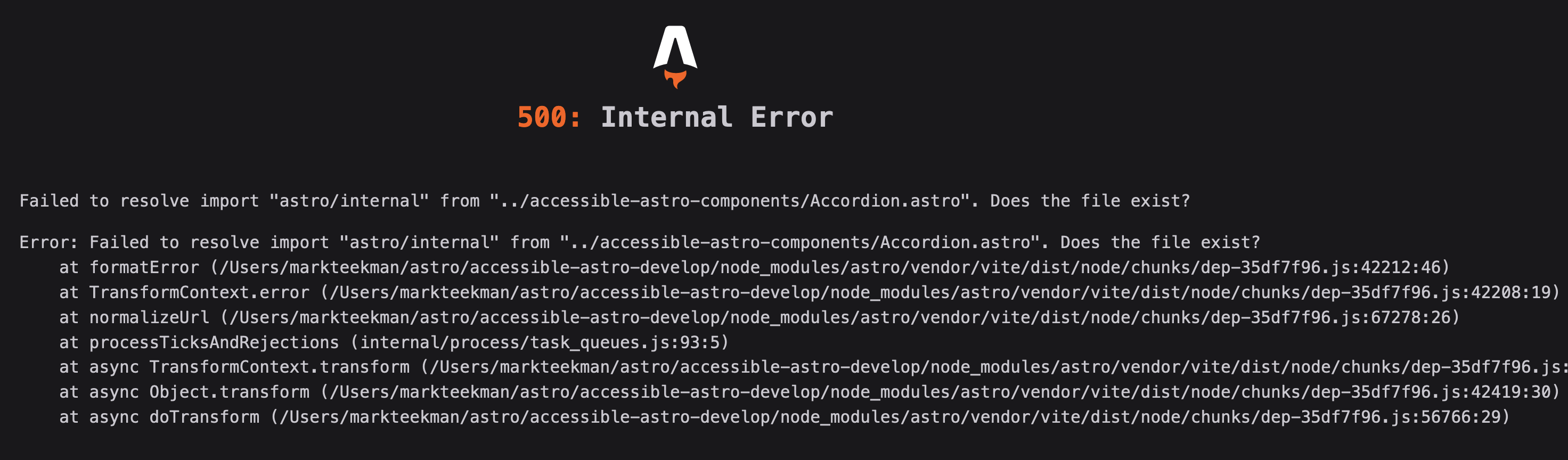 🐛 BUG: Failed to resolve import for local NPM packages (500 Internal ...