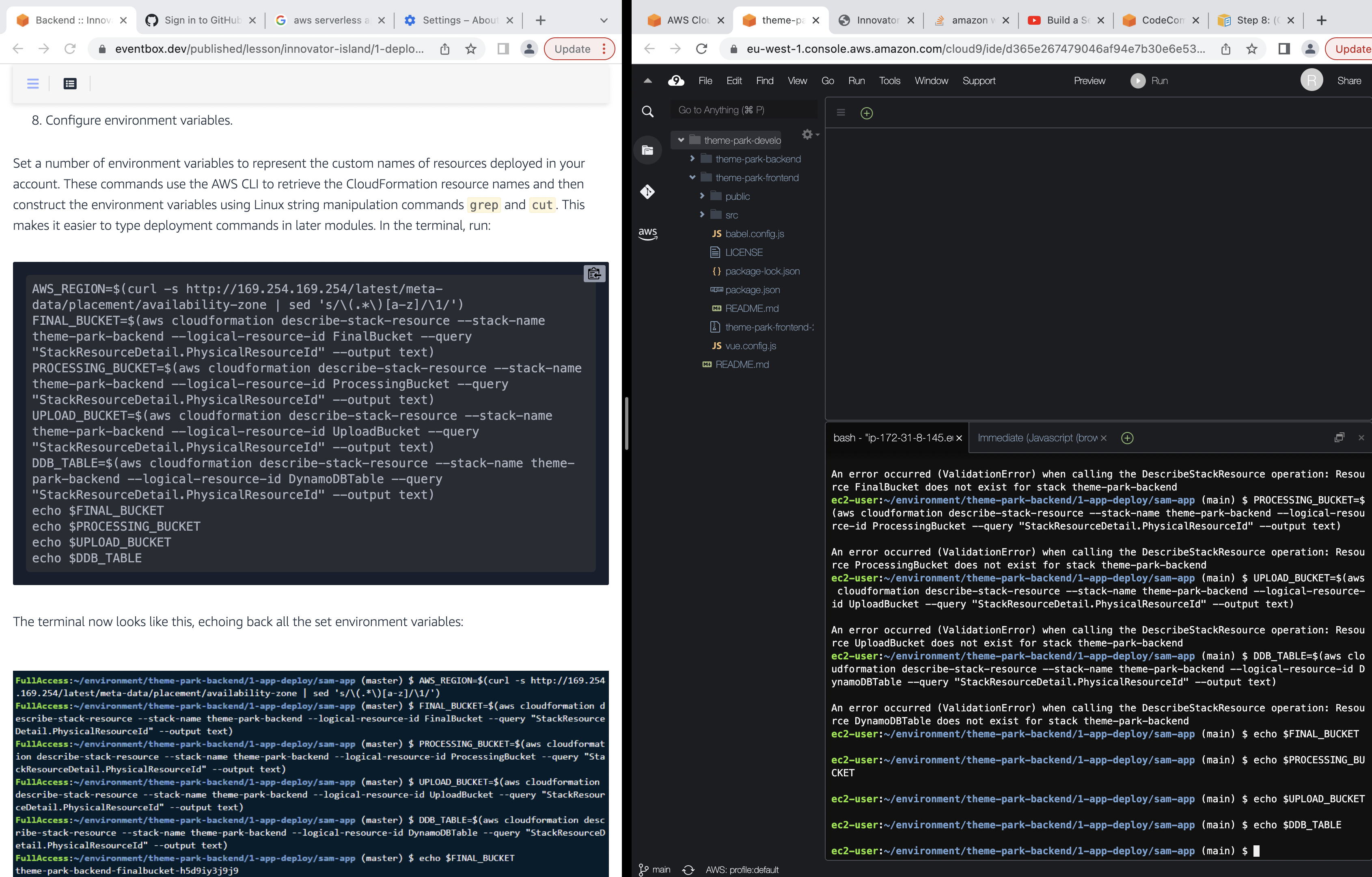 Error while trying to configure environment variables · Issue #86 · aws ...