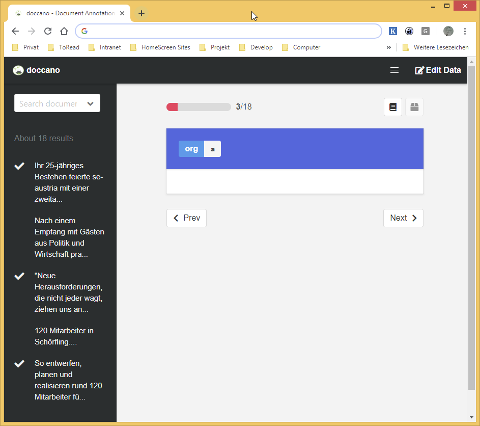 after annotating 4 or 5 documents, no further annotations are displayed ...
