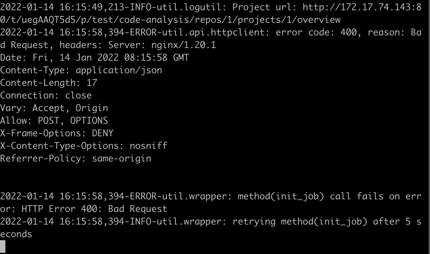 扫描报错400 · Issue #98 · Tencent/CodeAnalysis · GitHub
