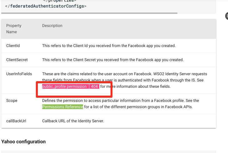 Broken Links- Identity Provider Configurations used with APIs · Issue ...