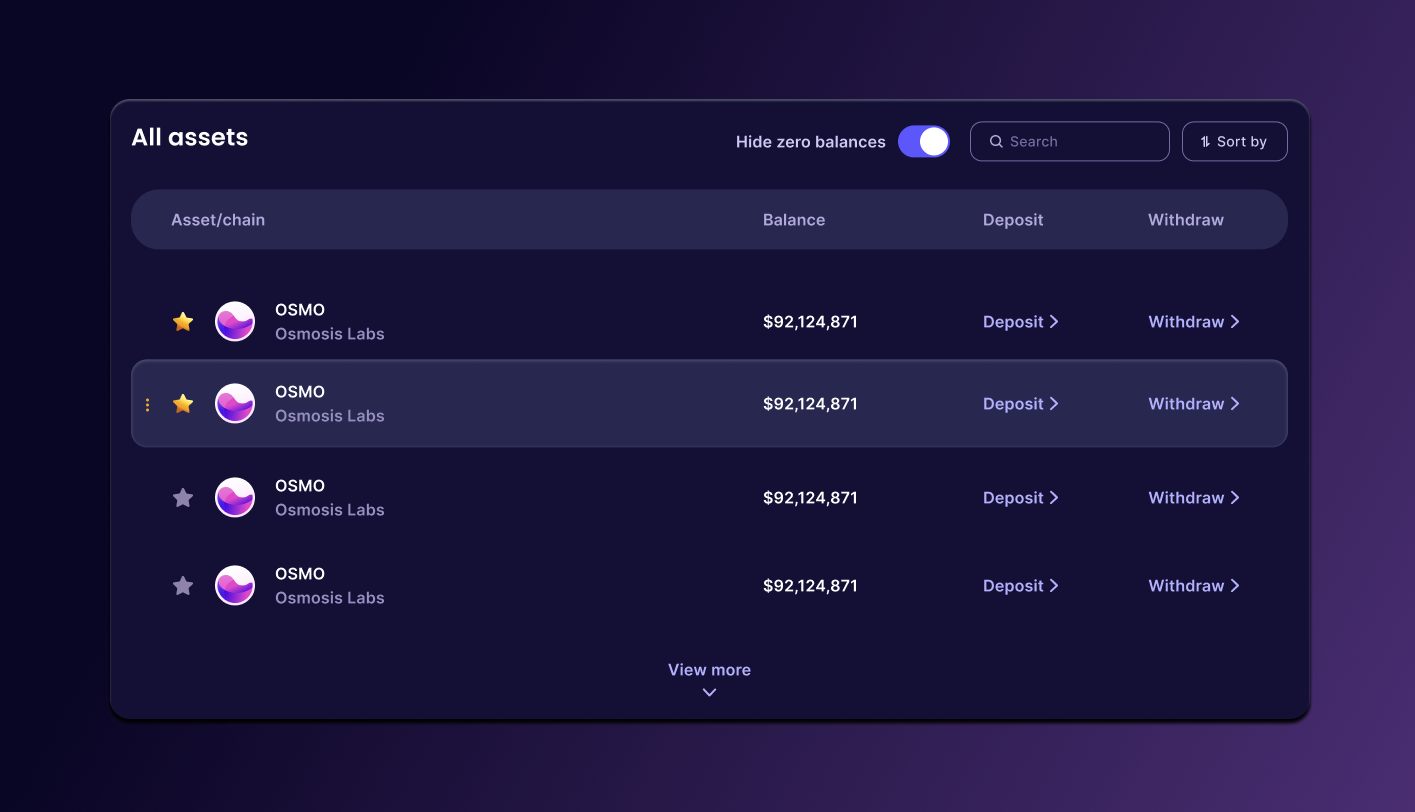 Specify Favorites - shadow drag to rearrange