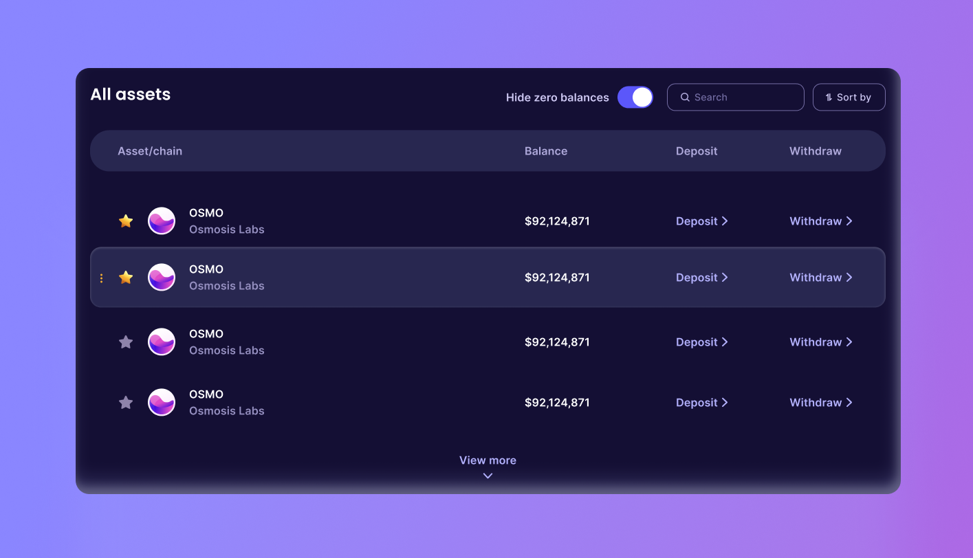 Specify Favorites - shadow drag to rearrange