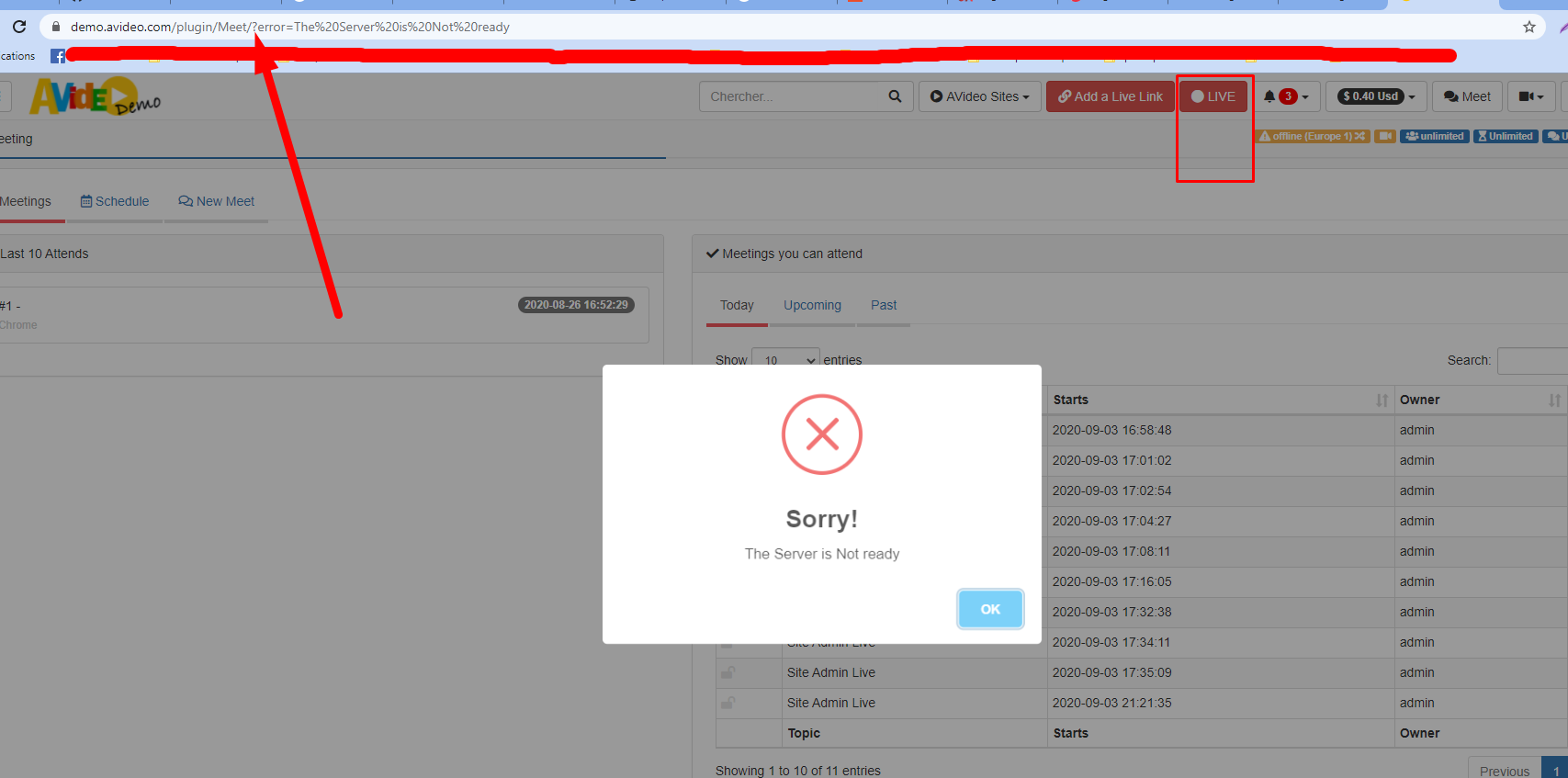 there is a redirect when you click on LIVE · Issue #3596 · WWBN/AVideo ...