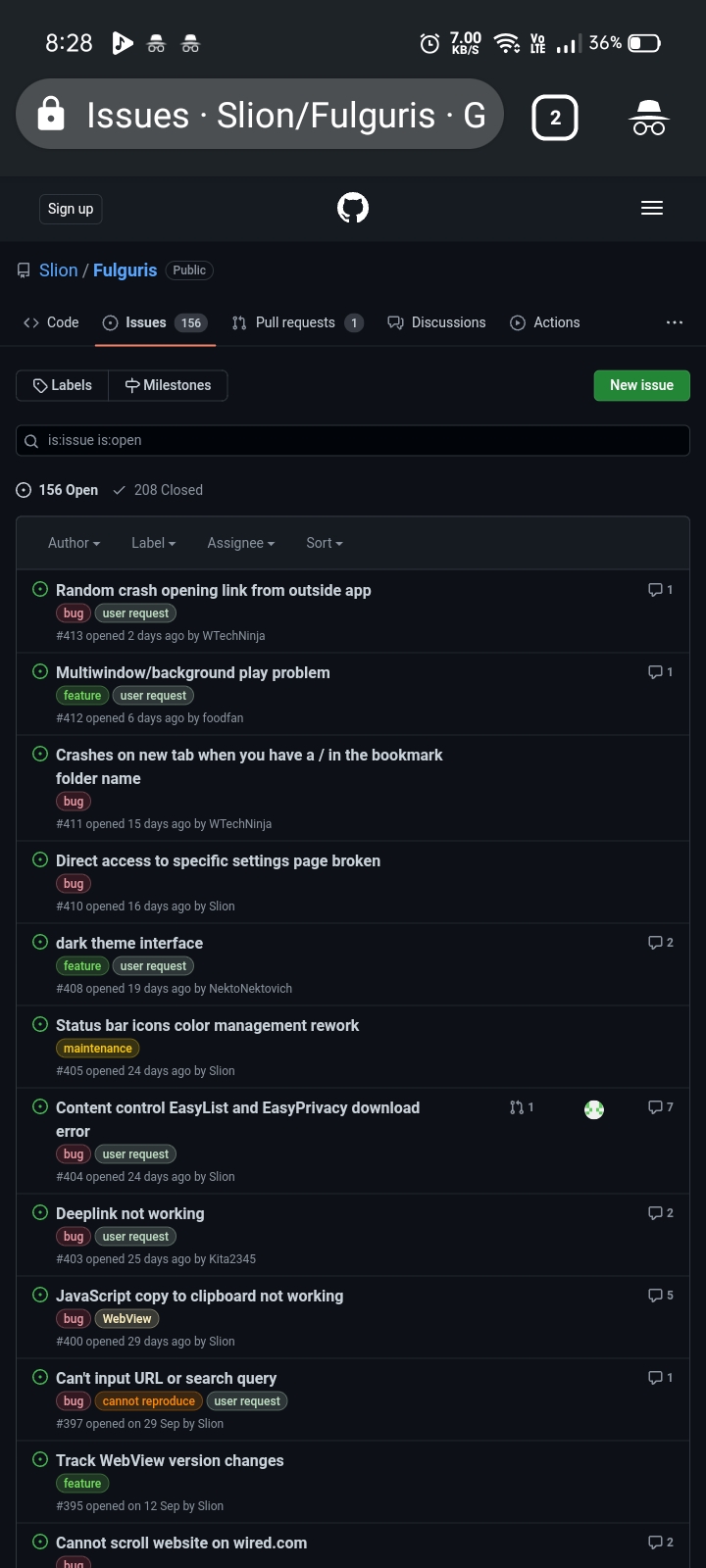 JavaScript desktop mode rework · Issue #401 · Slion/Fulguris · GitHub