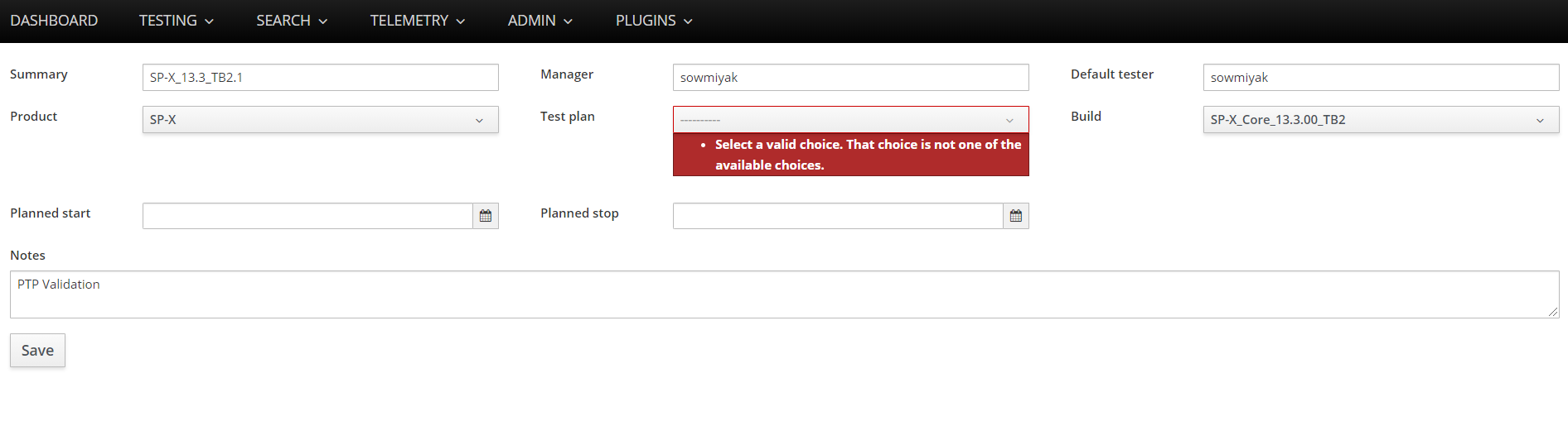 Test Run Edit Errors · Issue #2514 · kiwitcms/Kiwi · GitHub