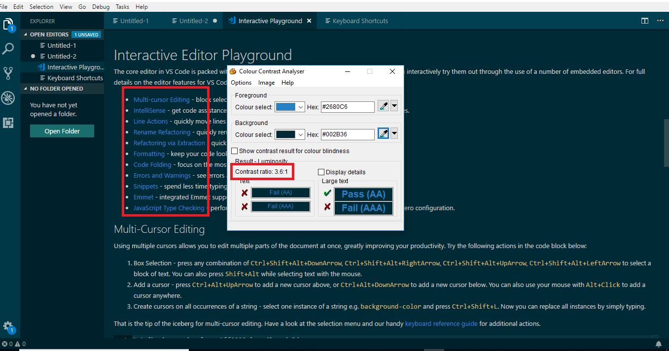Markdown preview links does not meet color contrast ratio · Issue ...