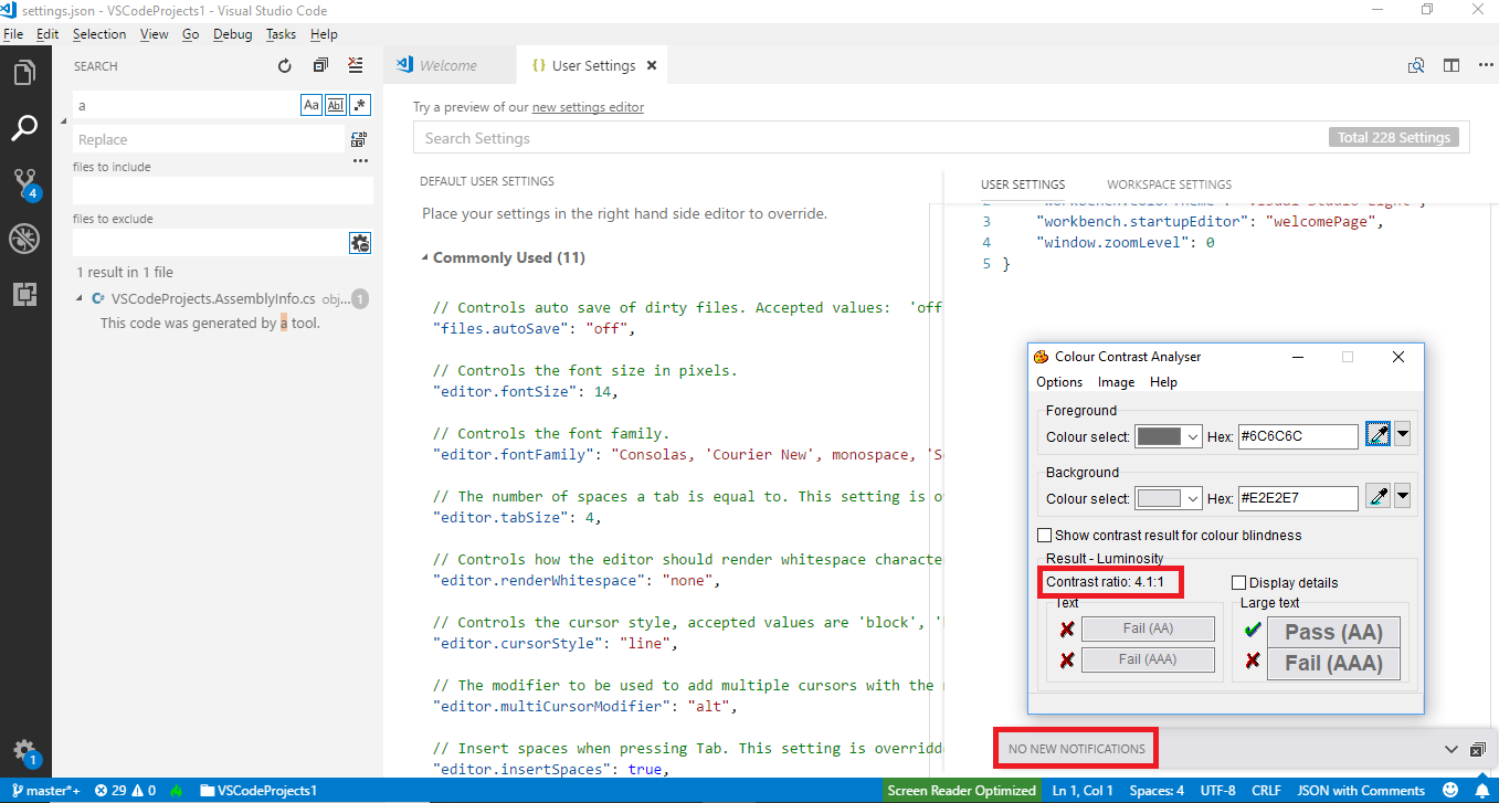 Notification header text does not meet color contrast ratio · Issue ...